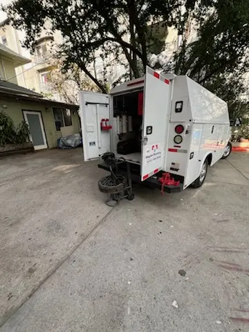 Magnet Plumbing service vehicle on-site for Sewer Line Repair in Montecito Heights